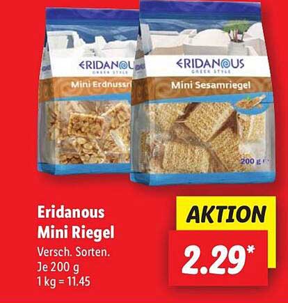 Eridanous Mini Riegel - Verschiedene Sorten
