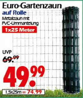 Euro-Gartenzaun auf Rolle - 1x25 Meter