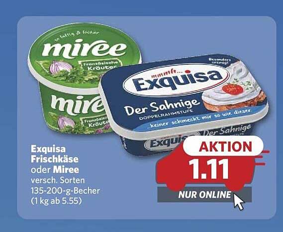 Exquisa Frischkäse oder Miree – verschiedene Sorten