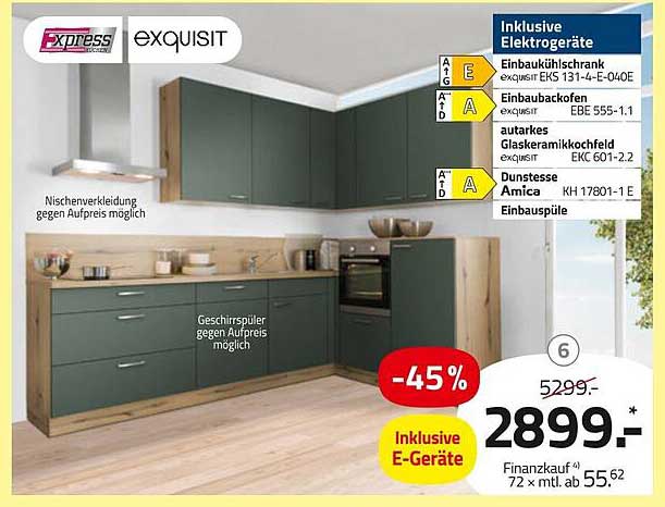 Exquisit Einbauküche inklusive Elektrogeräte