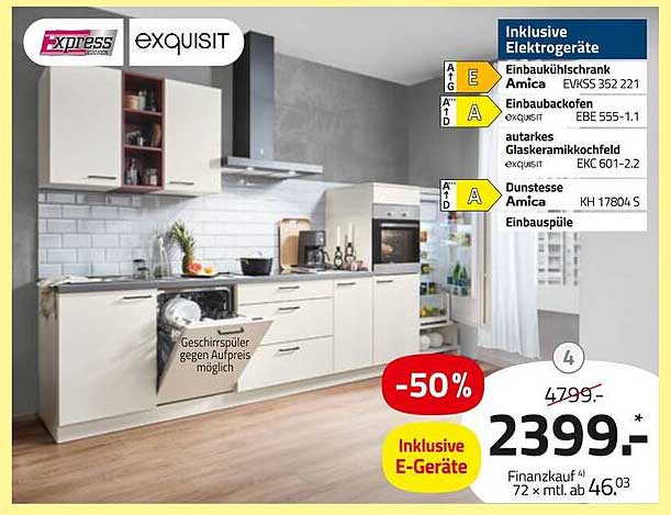 Exquisit Küchenzeile inkl. Elektrogeräten - Jetzt zum halben Preis!