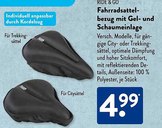 Fahrradsattelbezug mit Gel- und Schaumlage