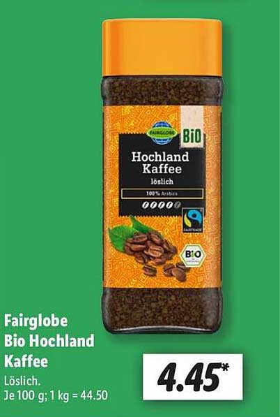 Fairglobe Bio Hochland Kaffee löslich