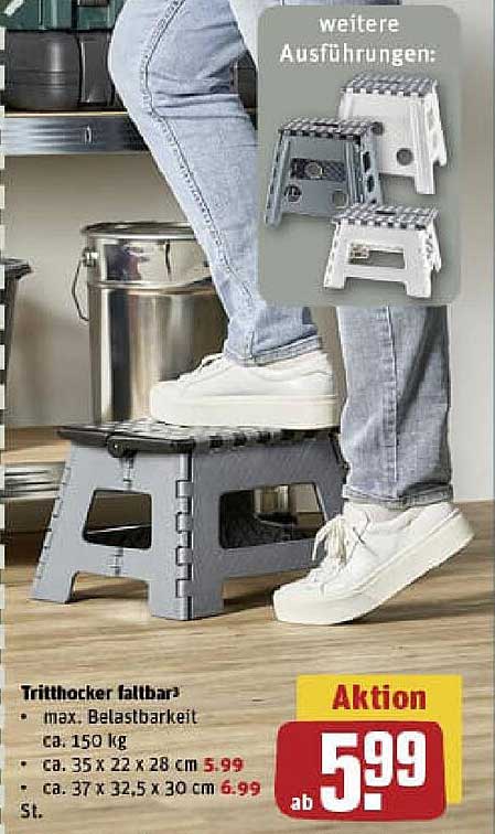 Faltbarer Tritthocker - max. Belastbarkeit 150 kg