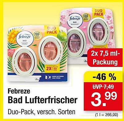 Febreze Bad Lufterfrischer Duo-Pack, versch. Sorten