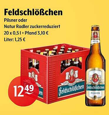 Feldschlösschen Pilsner oder Natur Radler zuckerreduziert 20 x 0,5 l