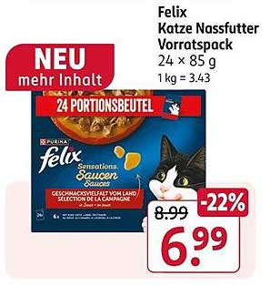 Felix Katze Nassfutter Vorratspack 24 x 85 g