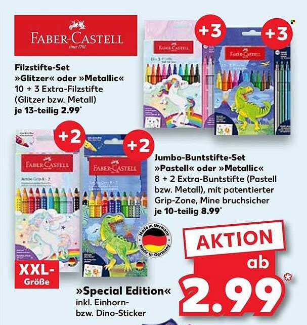 Filzstifte-Set »Glitzer« oder »Metallic« 10 + 3 Extra-Filzstifte (Glitzer bzw. Metall) je 13-teilig