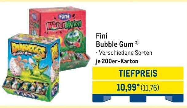 Fini Bubble Gum – verschiedene Sorten je 200er-Karton