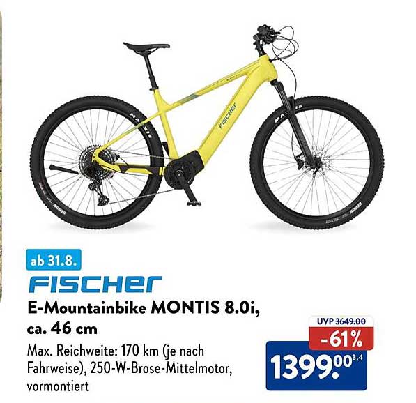FISCHER E-Mountainbike MONTIS 8.0i, ca. 46 cm