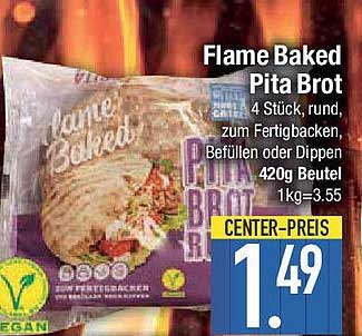 Flame Baked Pita Brot 4 Stück 420g