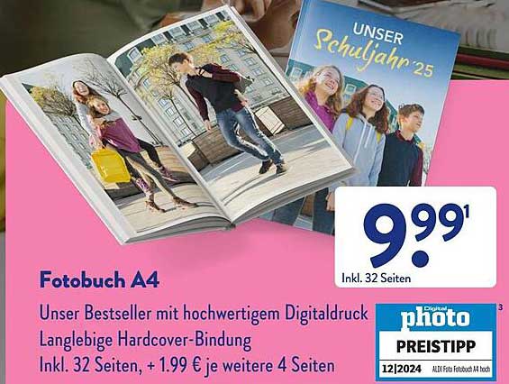Fotobuch A4 - Unser Bestseller mit hochwertigem Digitaldruck