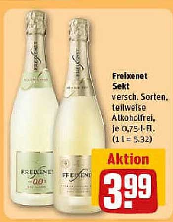 Freixenet Sekt, verschiedene Sorten, teilweise alkoholfrei, je 0,75-l-Fl.