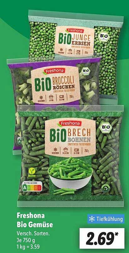 Freshona Bio Gemüse - Verschiedene Sorten - Je 750 g