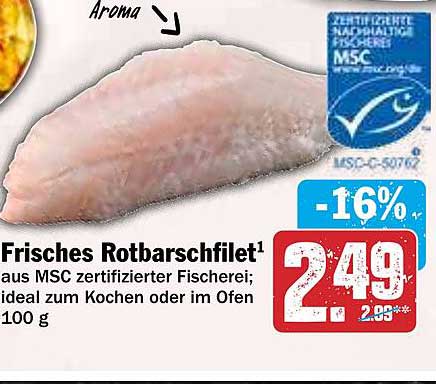 Frisches Rotbarschfilet aus MSC zertifizierter Fischerei