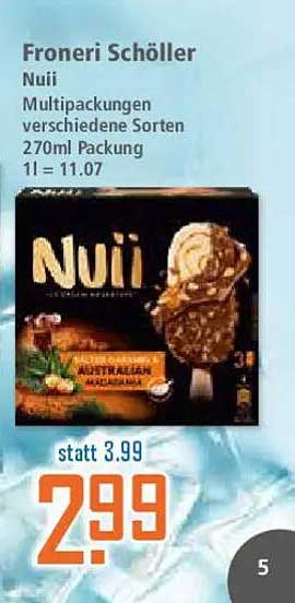 Froneri Schöller Nuii Multipackungen verschiedene Sorten 270ml
