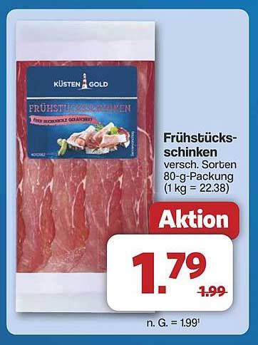 Frühstücksschinken 80-g-Packung Küsten Gold
