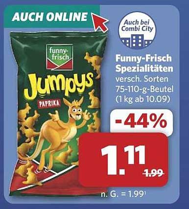 Funny-Frisch Jumpys Paprika 75-110g Beutel - Jetzt nur €1,11 (statt €1,99)