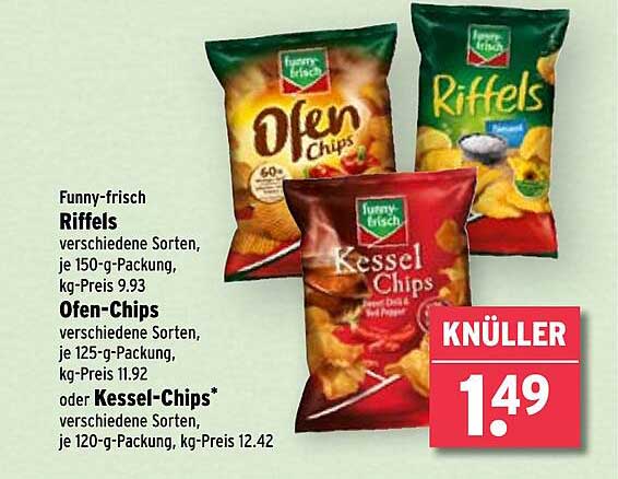 Funny-frisch Riffels, Ofen-Chips oder Kessel-Chips