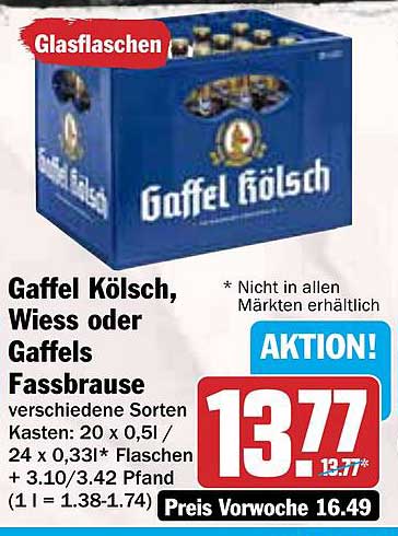 Gaffel Kölsch, Wiess oder Gaffels Fassbrause – Aktion!
