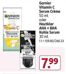 Garnier Vitamin C Serum Crème oder Hautklar AHA + BHA Kohle Serum