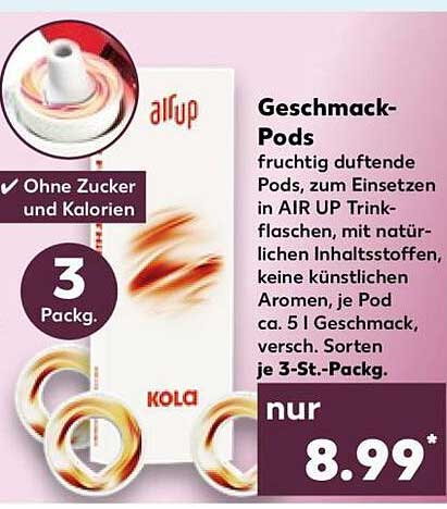 Geschmack-Pods für AIR UP Trinkflaschen, 3er Pack