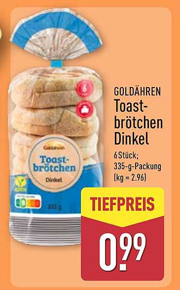 GOLDÄHREN Toastbrötchen Dinkel