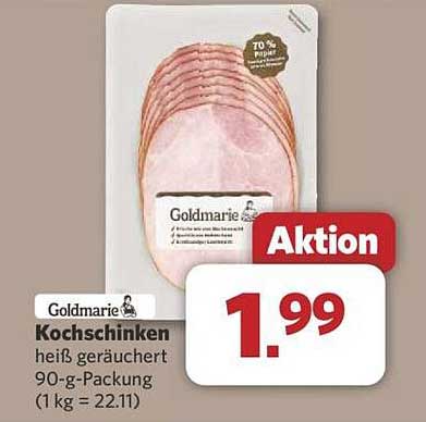Goldmarie Kochschinken heiß geräuchert 90-g-Packung