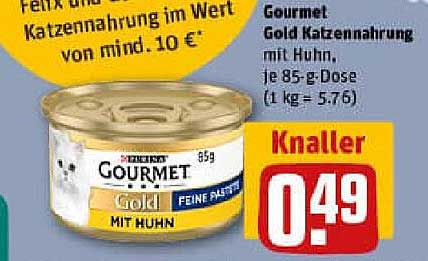 Gourmet Gold Katzennahrung mit Huhn, je 85-g-Dose