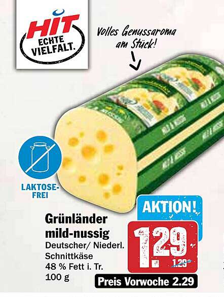 Grünländer mild-nussig – Deutscher/Niederl. Schnittkäse