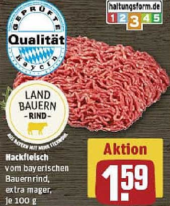 Hackfleisch vom bayerischen Bauernrind, extra mager, je 100 g