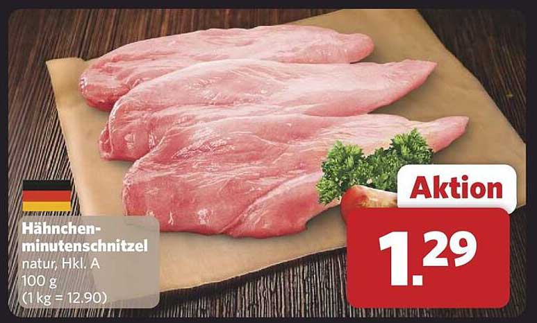 Hähnchenminutenschnitzel natur, Hkl. A 100 g