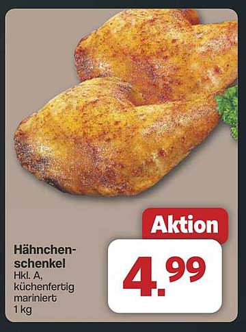 Hähnchenschenkel Hkl. A, küchenfertig mariniert, 1 kg