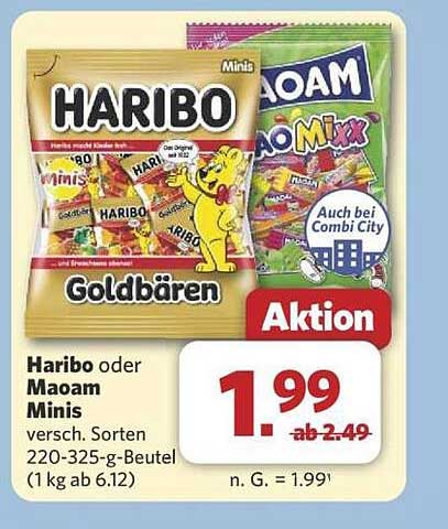 Haribo oder Maoam Minis - Aktionsangebot