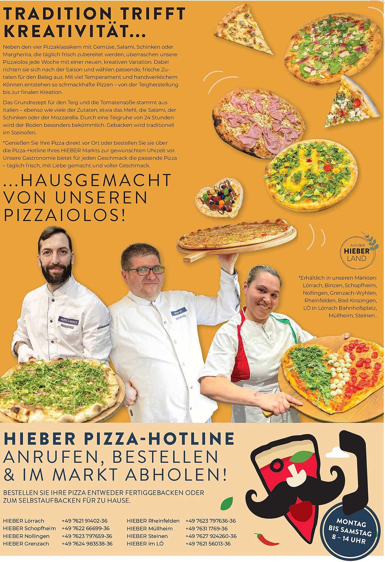 Hausgemachte Pizza von HIEBER – Vielfalt für jeden Geschmack