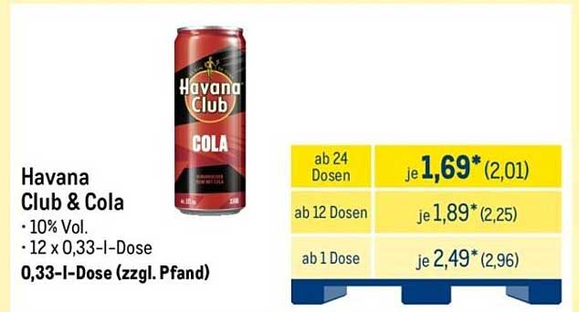 Havana Club & Cola - 0,33 l Dose
