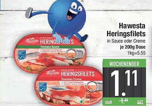 Hawesta Heringsfilets in Sauce oder Creme je 200g Dose