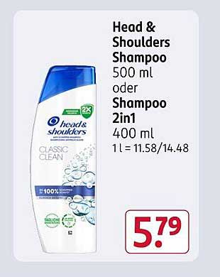 Head & Shoulders Shampoo 500 ml oder Shampoo 2in1 400 ml