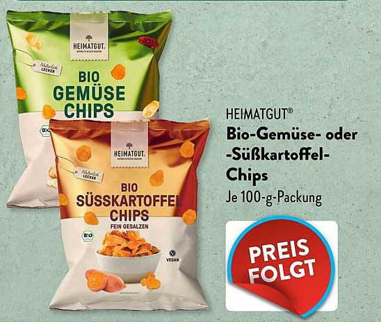 HEIMATGUT® Bio-Gemüse- oder Süßkartoffel-Chips je 100-g-Packung