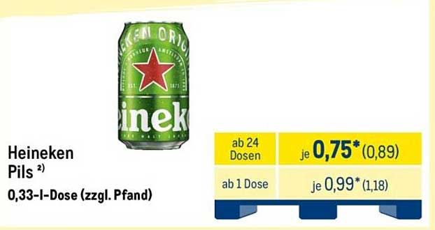 Heineken Pils 0,33 l Dose (zzgl. Pfand)