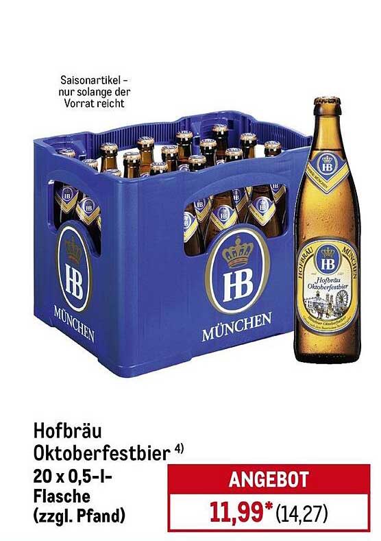 Hofbräu Oktoberfestbier 20 x 0,5-l-Flasche (zzgl. Pfand)