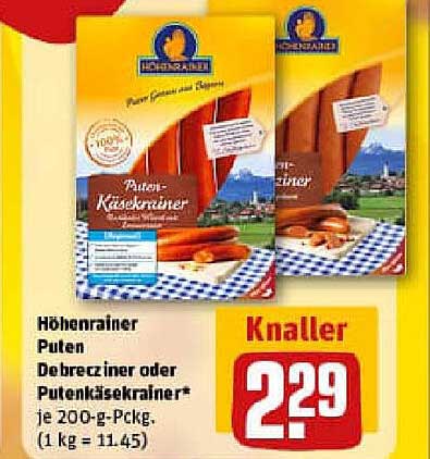 Höhenrainer Puten Debreciner oder Putenkäsekrainer