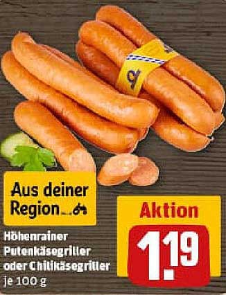 Höhenrainer Putenkäsegriller oder Chitikäsegriller je 100 g