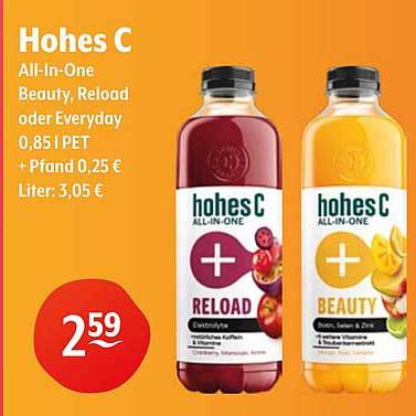 Hohes C All-In-One Beauty, Reload oder Everyday 0,85 l PET