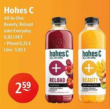 Hohes C All-In-One Beauty und Reload 0,85 l PET