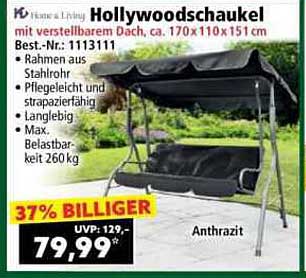 Hollywoodschaukel mit verstellbarem Dach