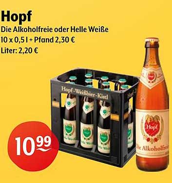Hopf Die Alkoholfreie oder Helle Weiße - 10 x 0,5 l + Pfand 2,30 €