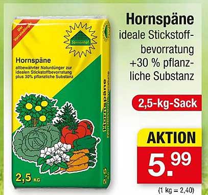 Hornspäne - ideale Stickstoffbevorratung + 30 % pflanzliche Substanz