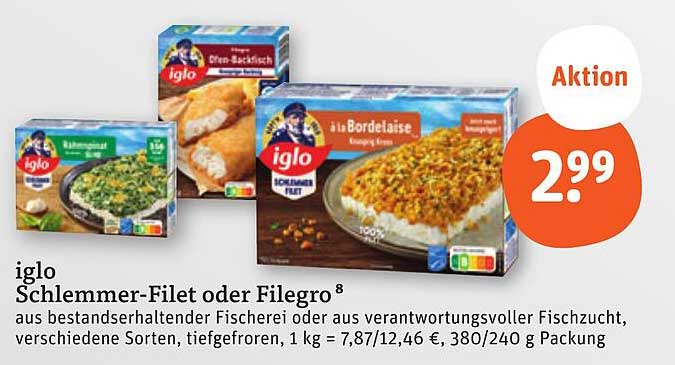iglo Schlemmer-Filet oder Filegro