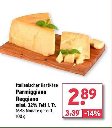 Italienischer Hartkäse Parmiggiano Reggiano - 100 g